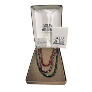 Nolan Miller Set Of 3 Couture Color Bugle Bead Necklaces (6254)